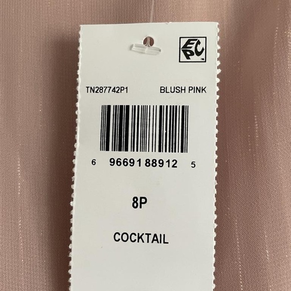 NWT Connected Apparel Pink Petite Sheath Chiffon Overlay Cocktail Dress - Picture 9 of 9